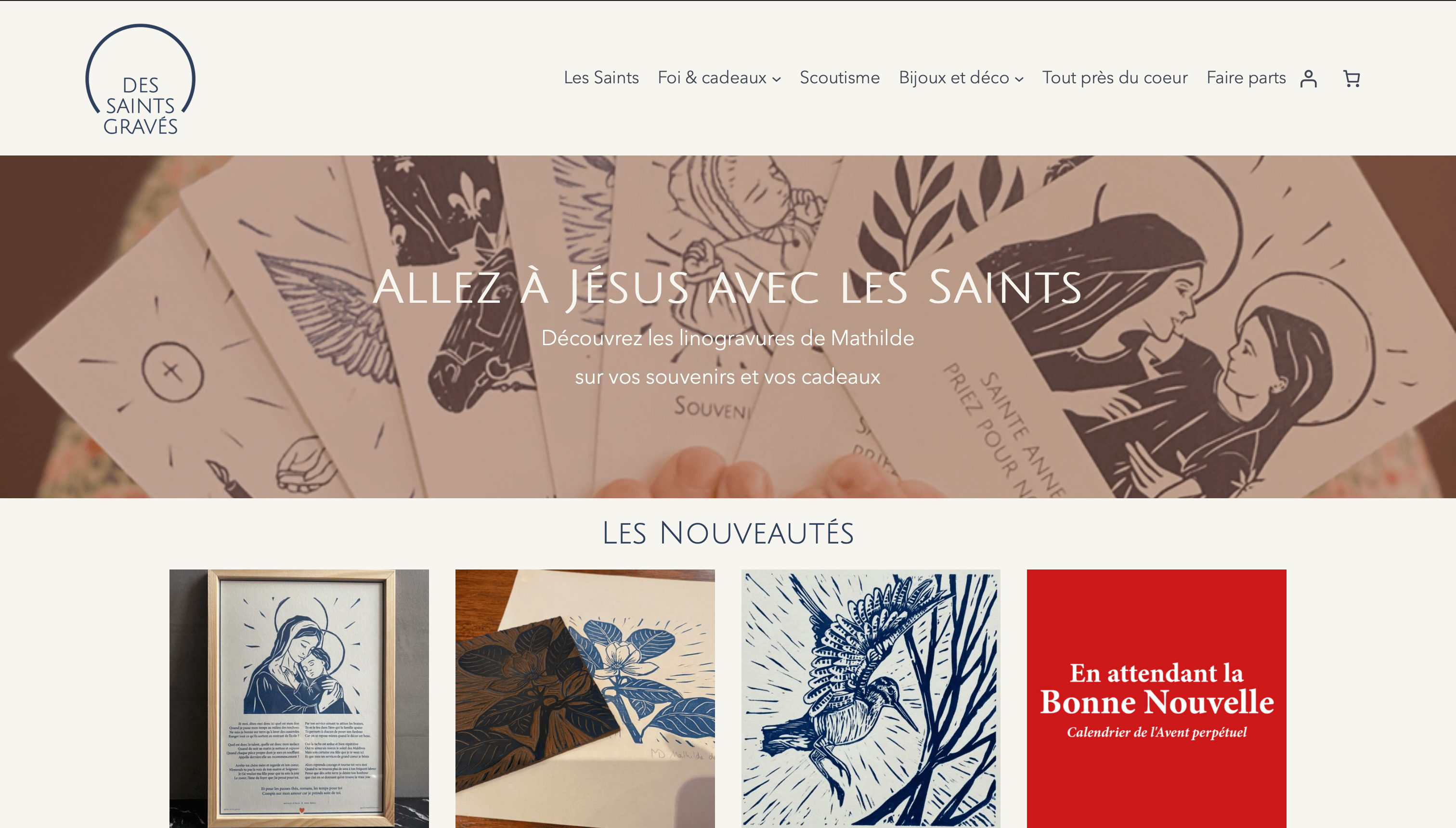 Voir le site Des saints gravés